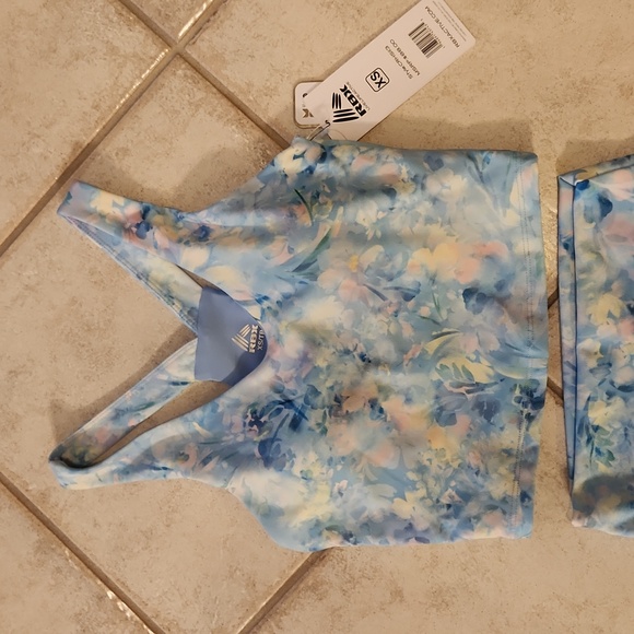 NWT ❗️ RBX two peaces set blue pink flowers size xs - Picture 5 of 15